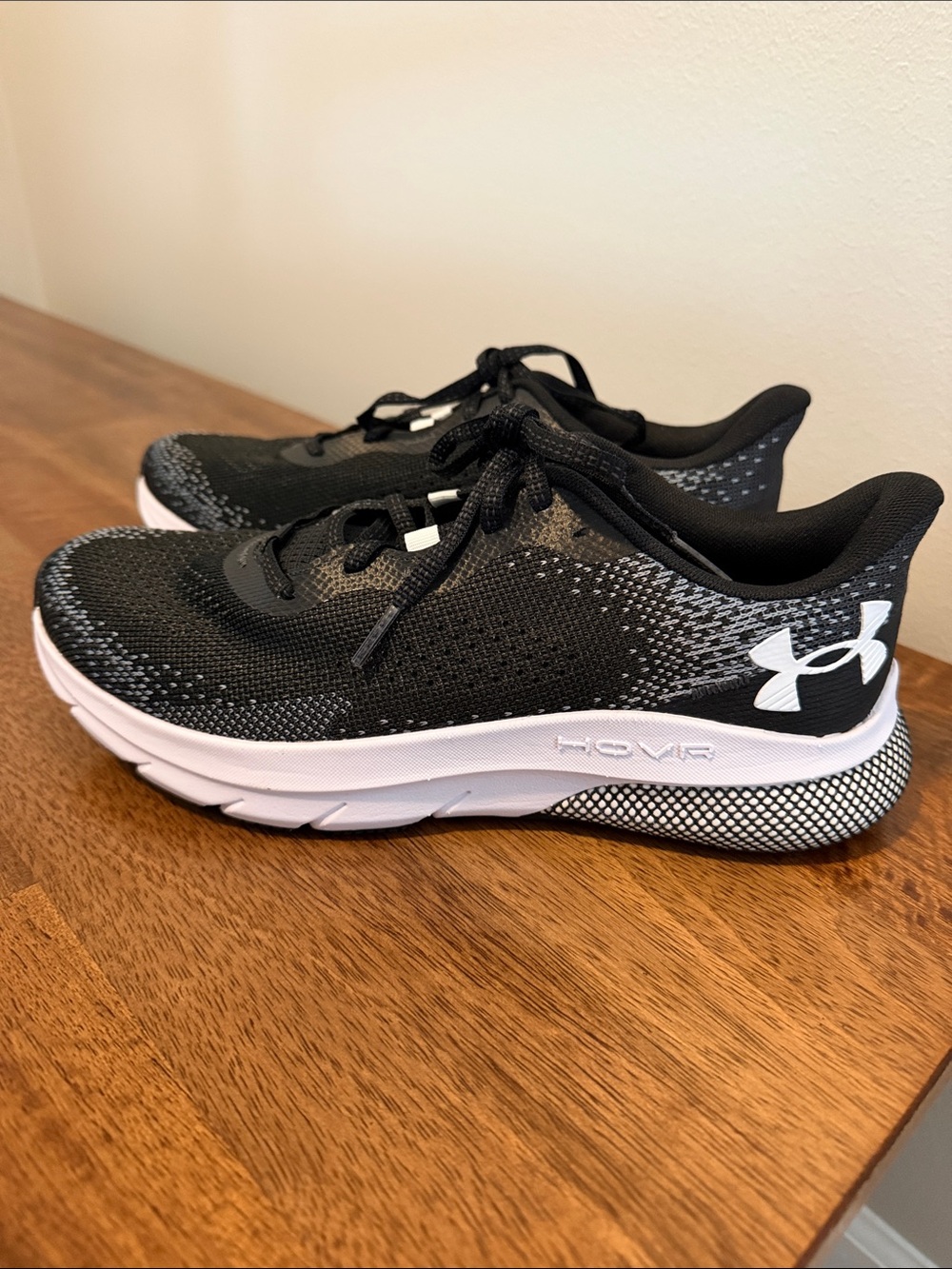 Under Armour Black & White HOVR Low-Profile Running Shoe - Picture 4 of 8